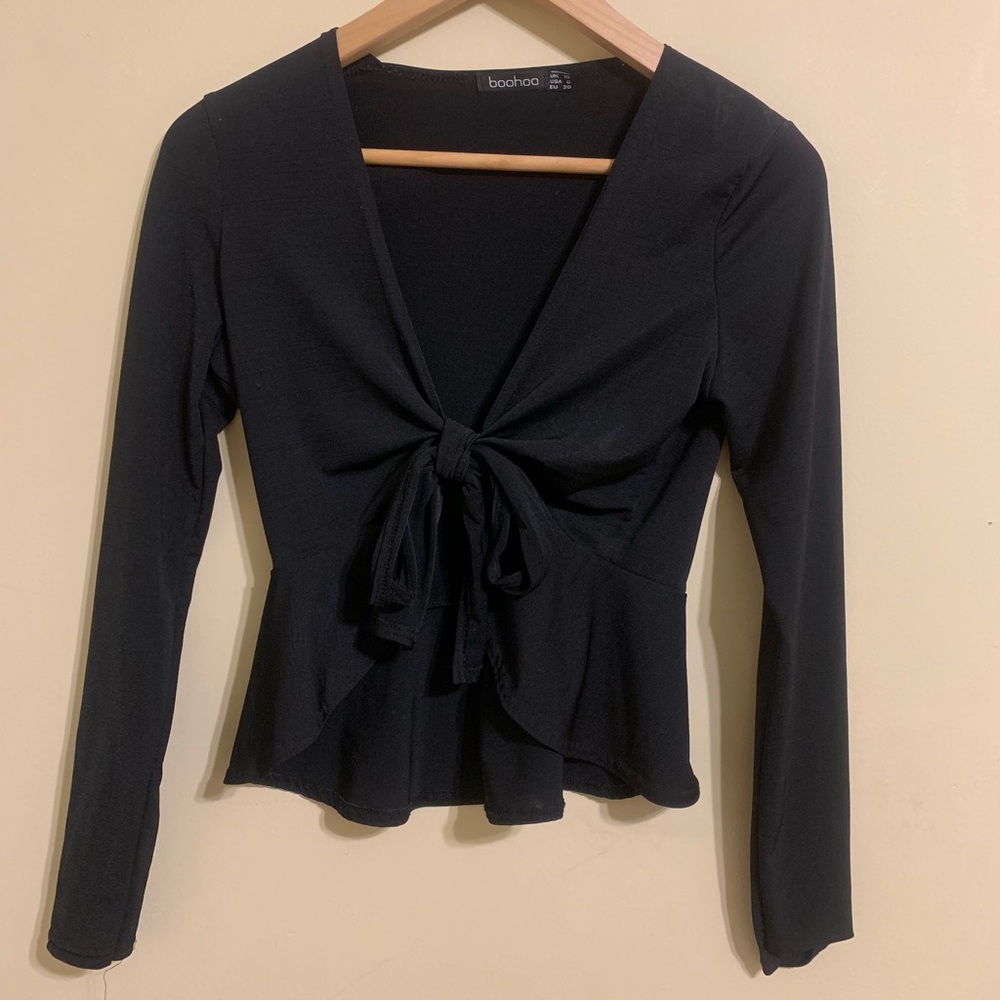 Boohoo Tie Front Top